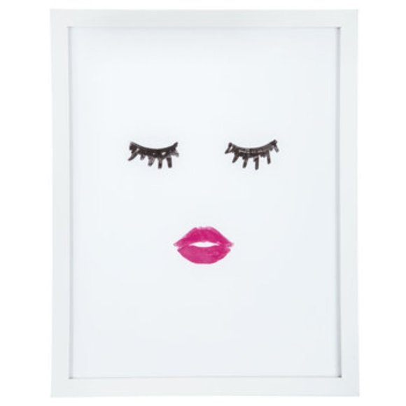 Hobby Lobby Other - Eyelash & Lips Fabulous Chic White Framed Art